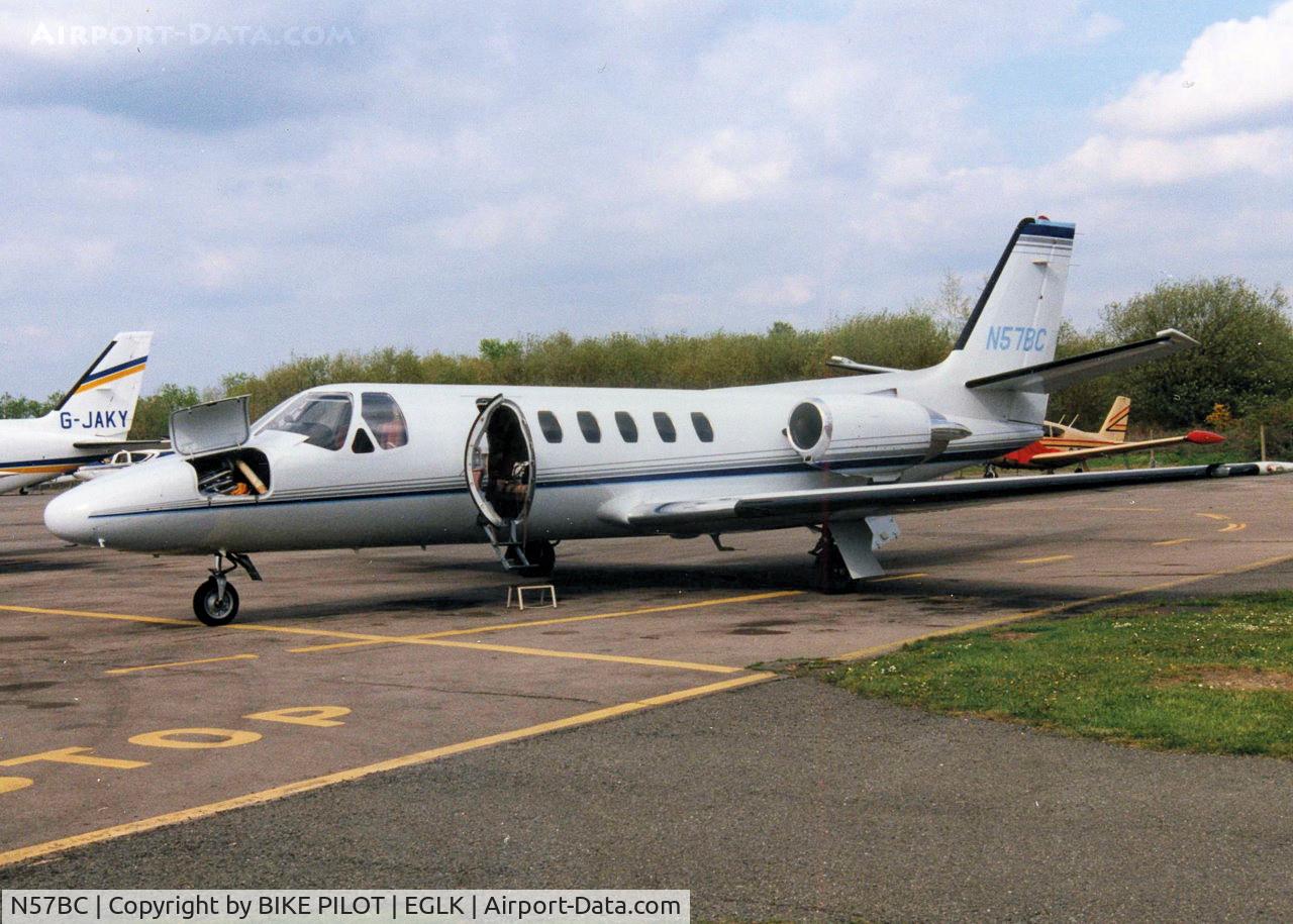 N57BC, 1983 Cessna 550 Citation II C/N 550-0478, PARKED IN SLOT 1 ON THE TERMINAL RAMP LATE 80'S ?