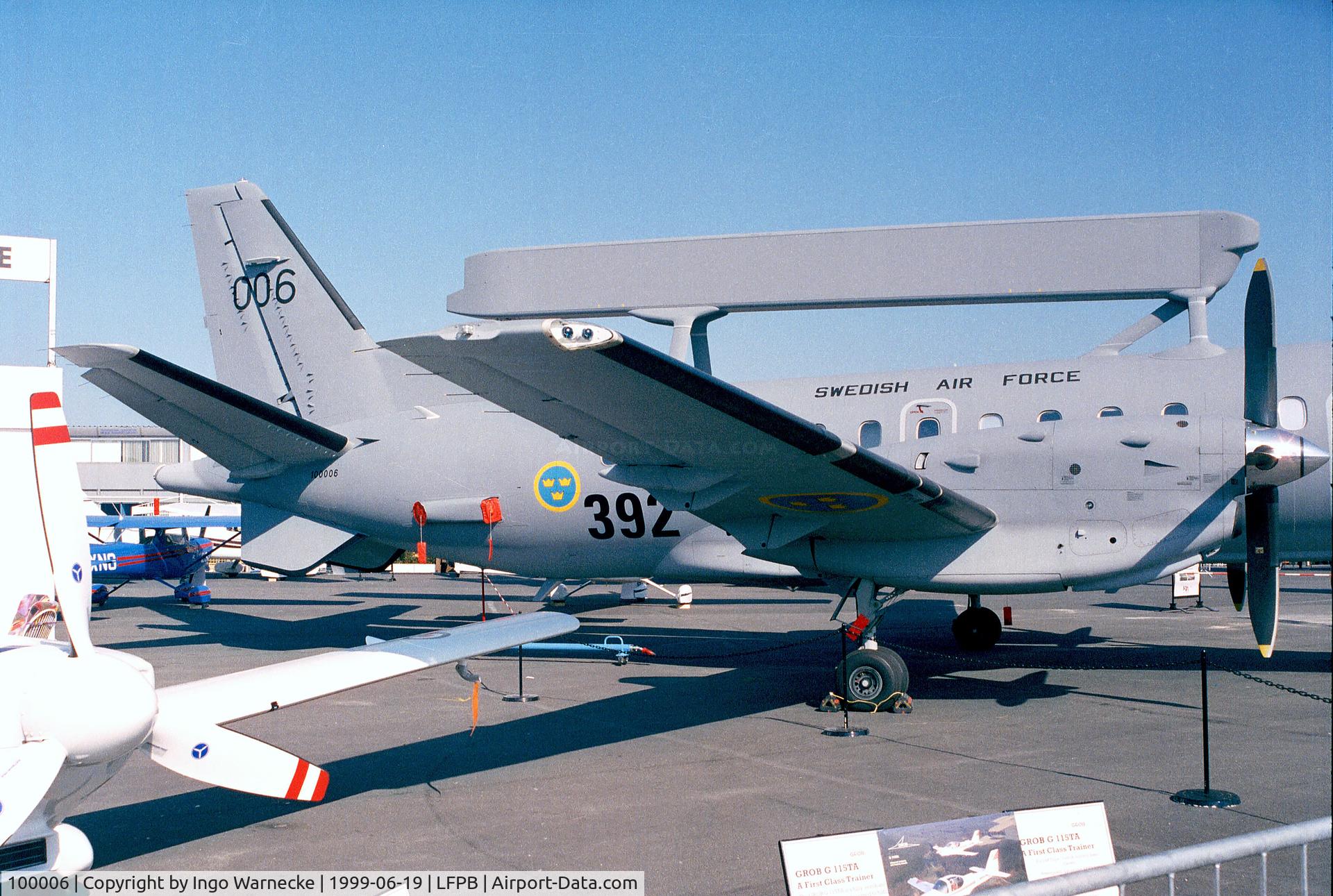 100006, 1998 Saab S100B Argus (340AEW) C/N 340-431, SAAB 340AEW Argus of the Flygvapen (Swedish Air Force) at the Aerosalon 1999, Paris