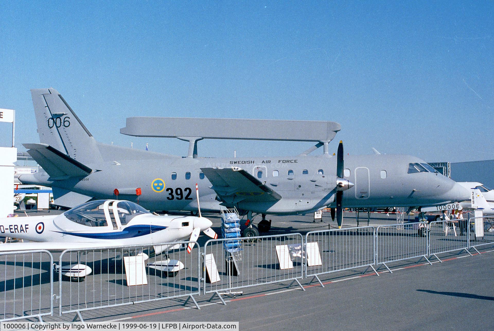 100006, 1998 Saab S100B Argus (340AEW) C/N 340-431, SAAB 340AEW Argus of the Flygvapen (Swedish Air Force) at the Aerosalon 1999, Paris