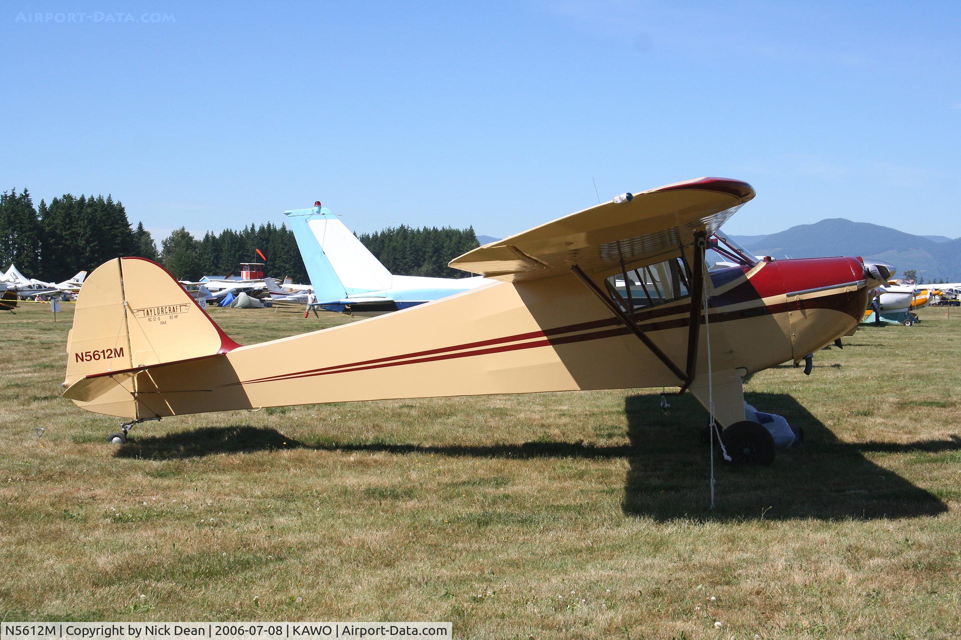 N5612M, 1948 Taylorcraft BC-12D-85 Sportsman C/N 12011, KAWO