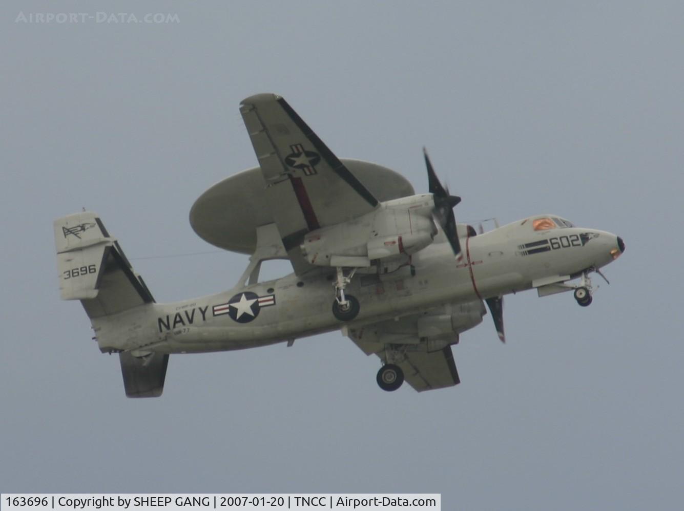 163696, Grumman E-2C Hawkeye Group 1 C/N A132, on final to tncc