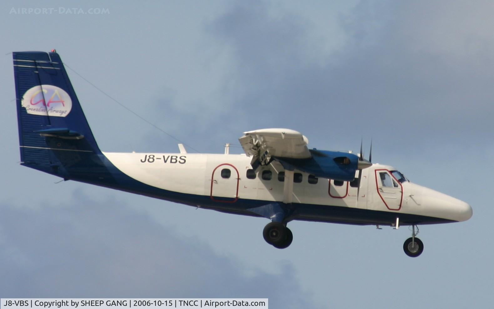 J8-VBS, 1969 De Havilland Canada DHC-6-310 Twin Otter C/N 249, on final in to TNCC