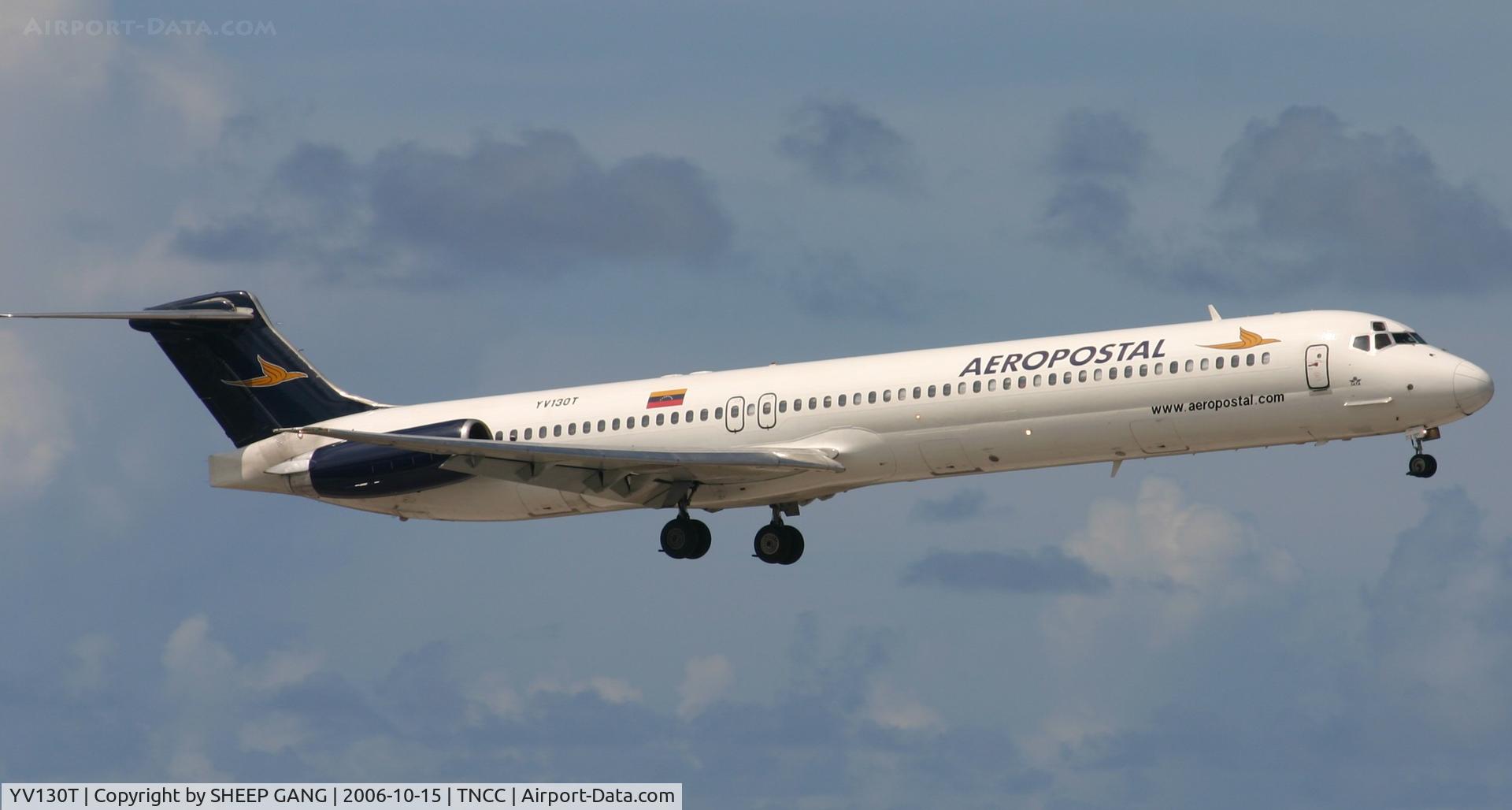 YV130T, 1988 McDonnell Douglas MD-83 (DC-9-83) C/N 49822, earopostal landing at tncc