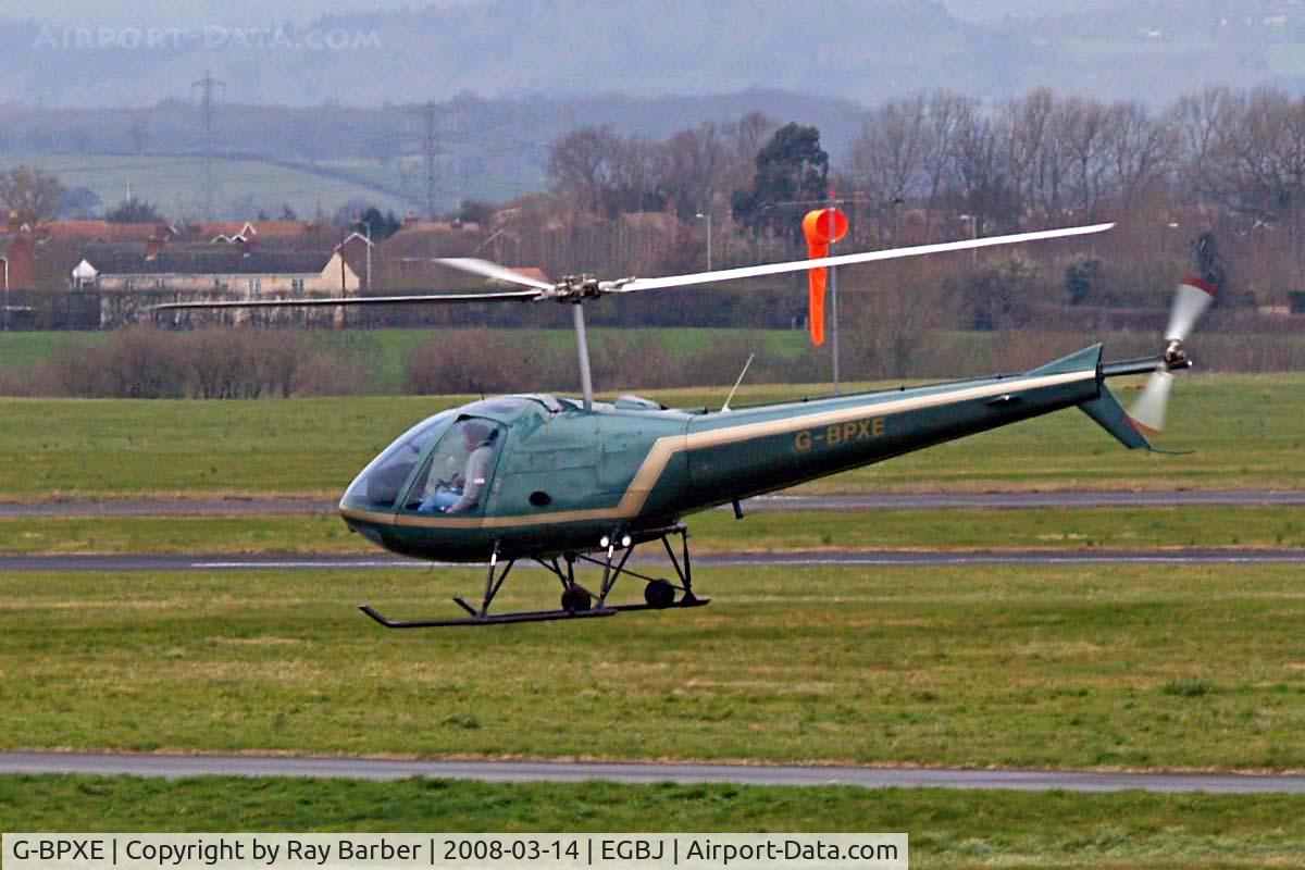 G-BPXE, 1977 Enstrom 280C Shark C/N 1089, Enstrom F280C [1089] Staverton~G 14/03/2008. Departing back to home base at Little Hampden Manor Bucks