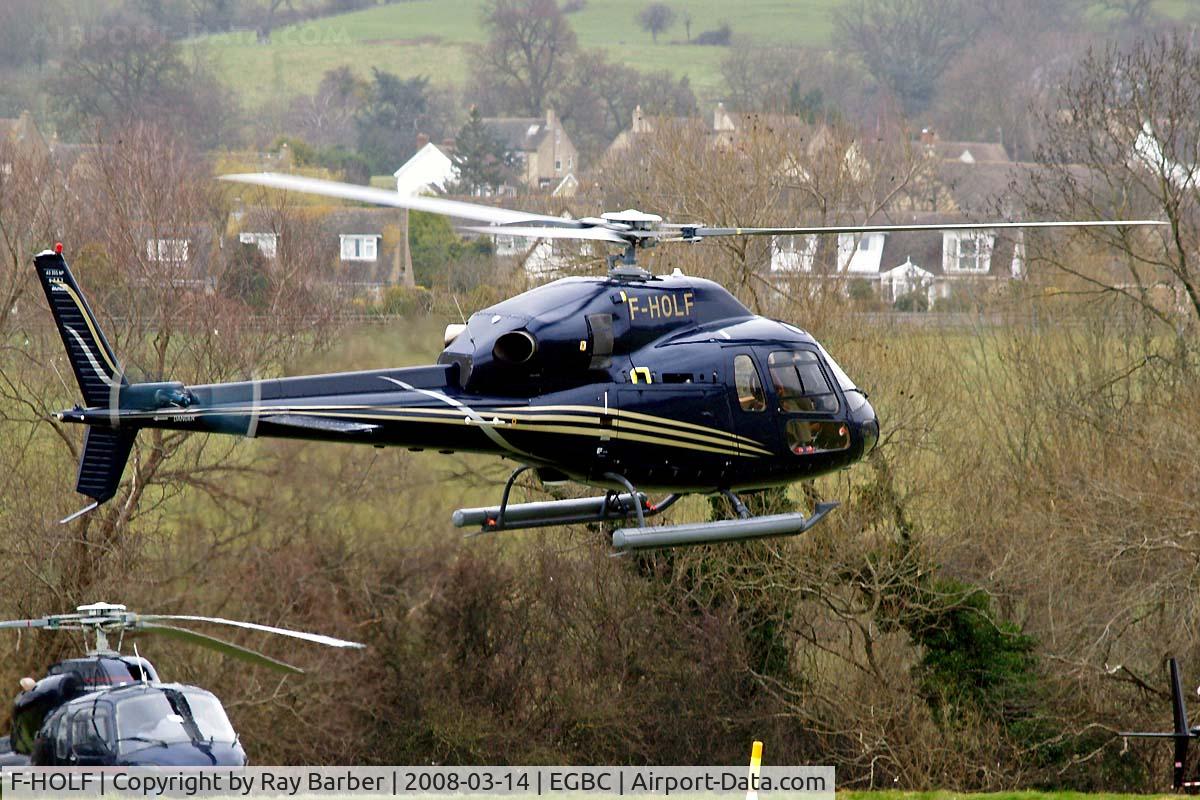 F-HOLF, 2007 Eurocopter AS-355NP Ecureuil 2 C/N 5751, Seen at Cheltenham during Gold Cup week.