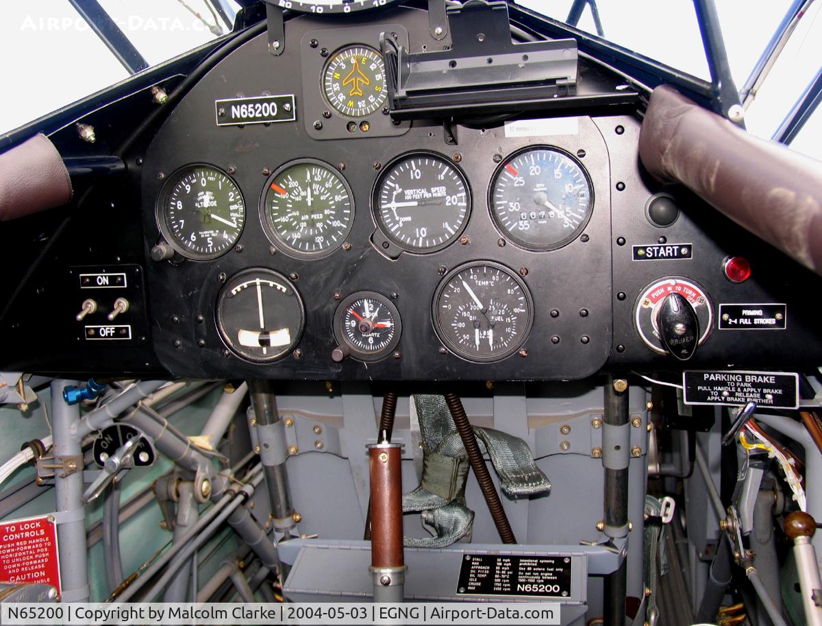 N65200, 1941 Boeing A75N1(PT17) C/N 75-3817, Boeing A75N1. A view inside the cockpit of this immaculate Stearman. Seen at Bagby's May Fly-in