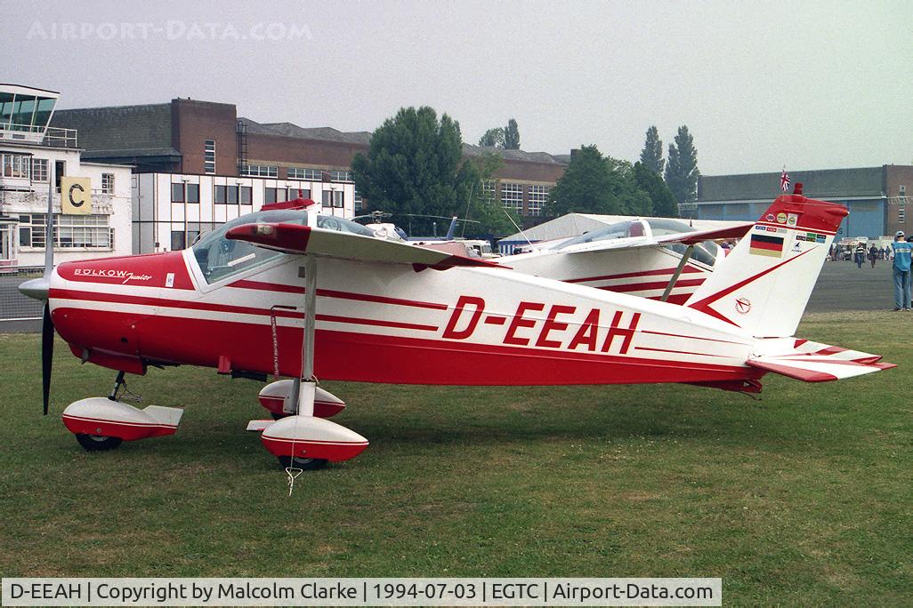 D-EEAH, 1967 Bolkow Bo-208C Junior C/N 658, Bolkow Bo-208C. At the 1994 PFA Rally, Cranfield Airfield, Beds, UK.