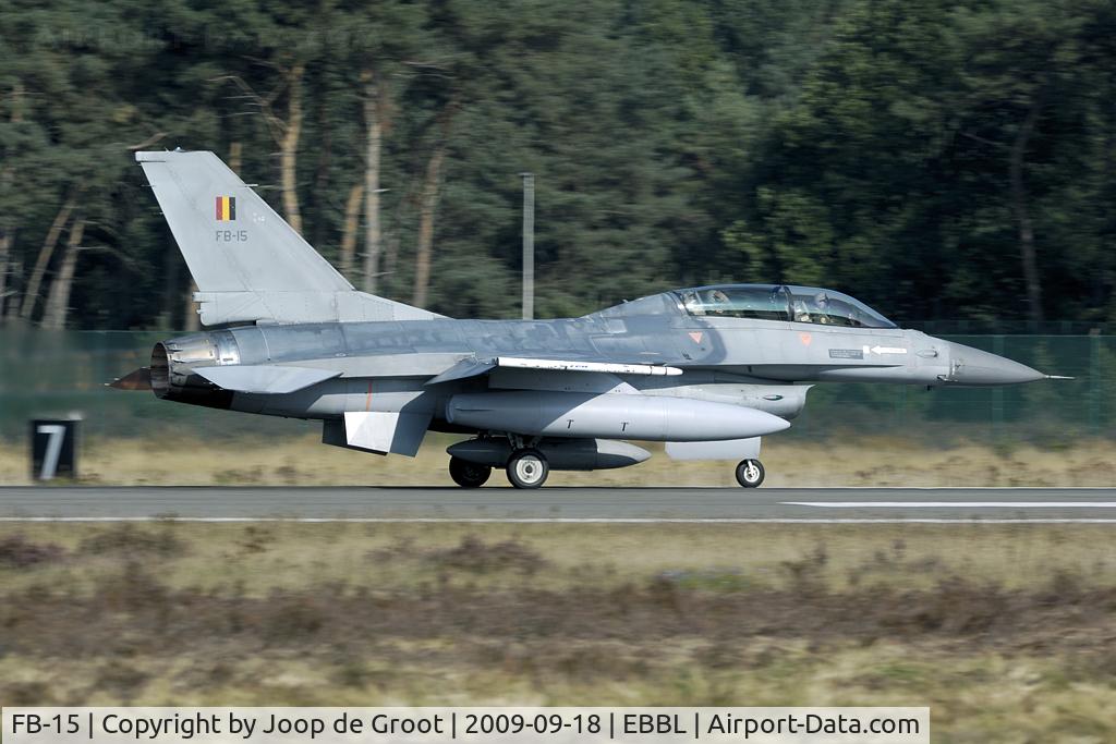 FB-15, General Dynamics F-16BM Fighting Falcon C/N 6J-15, take off run during the NATO Tiger Meet 2009
