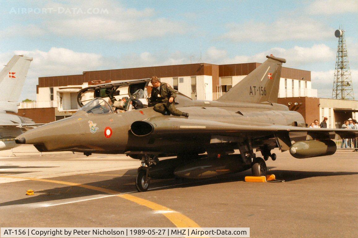 AT-156, 1972 Saab TF-35 Draken C/N 35-1156, Sk-35XD Draken of Esk 725 Royal Danish Air Force in the static park of the 1989 Mildenhall Air Fete.