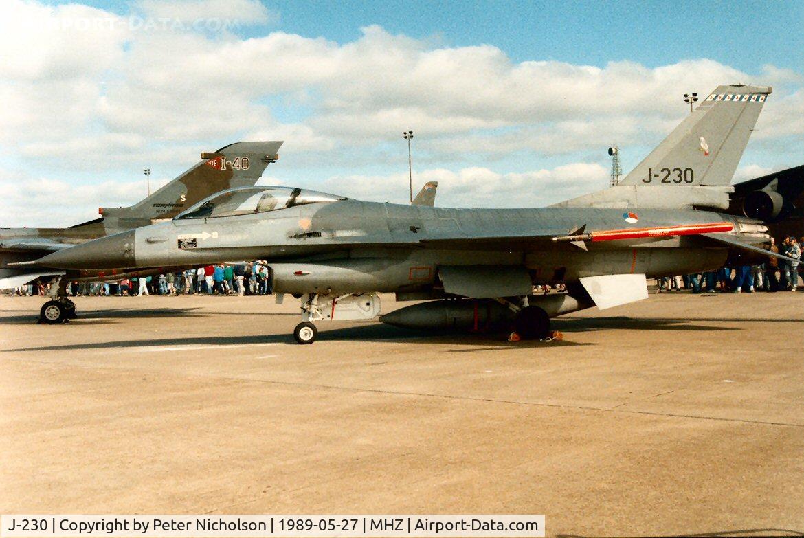J-230, 1978 Fokker F-16A Fighting Falcon C/N 6D-19, F-16A Falcon of 322 Squadron Royal Netherlands Air Force at the 1989 Mildenhall Air Fete.