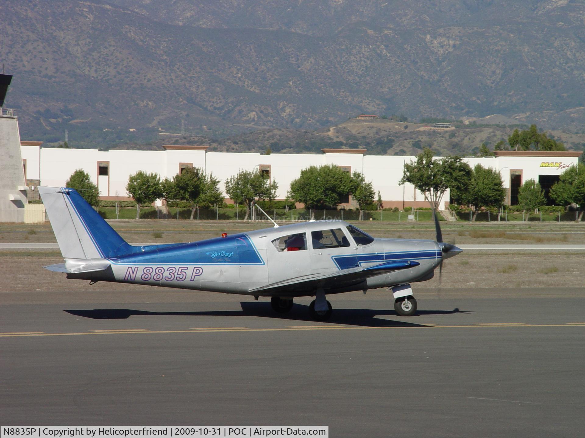 N8835P, 1965 Piper PA-24-260 C/N 24-4291, Taxiing to Transient Parking (The Sea Chest Oyster Bar, Cambria, Ca)