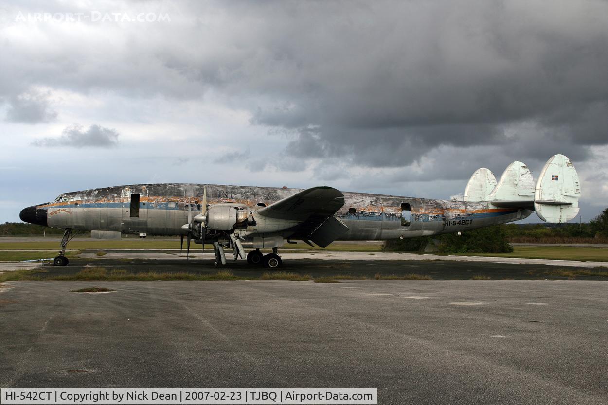 HI-542CT, 1957 Lockheed L-1049H Super Constellation C/N 4825, TJBQ Hit by a DC-4 on 3rd Feb 1992 DBR subsequently W/O