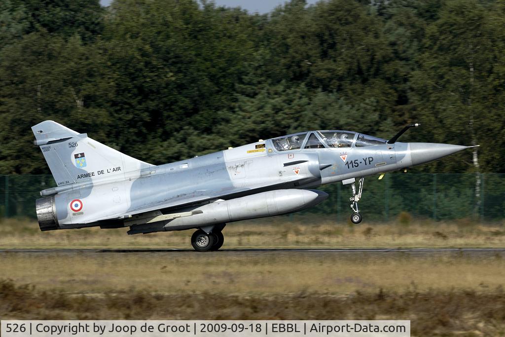 526, Dassault Mirage 2000B C/N 407, touch down after a Tiger Meet mission