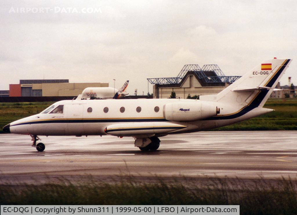 EC-DQG, 1976 Aerospatiale SN-601 Corvette C/N 27, Taxiing to the General Aviation area... w/o at Cordoba, Spain during landing...