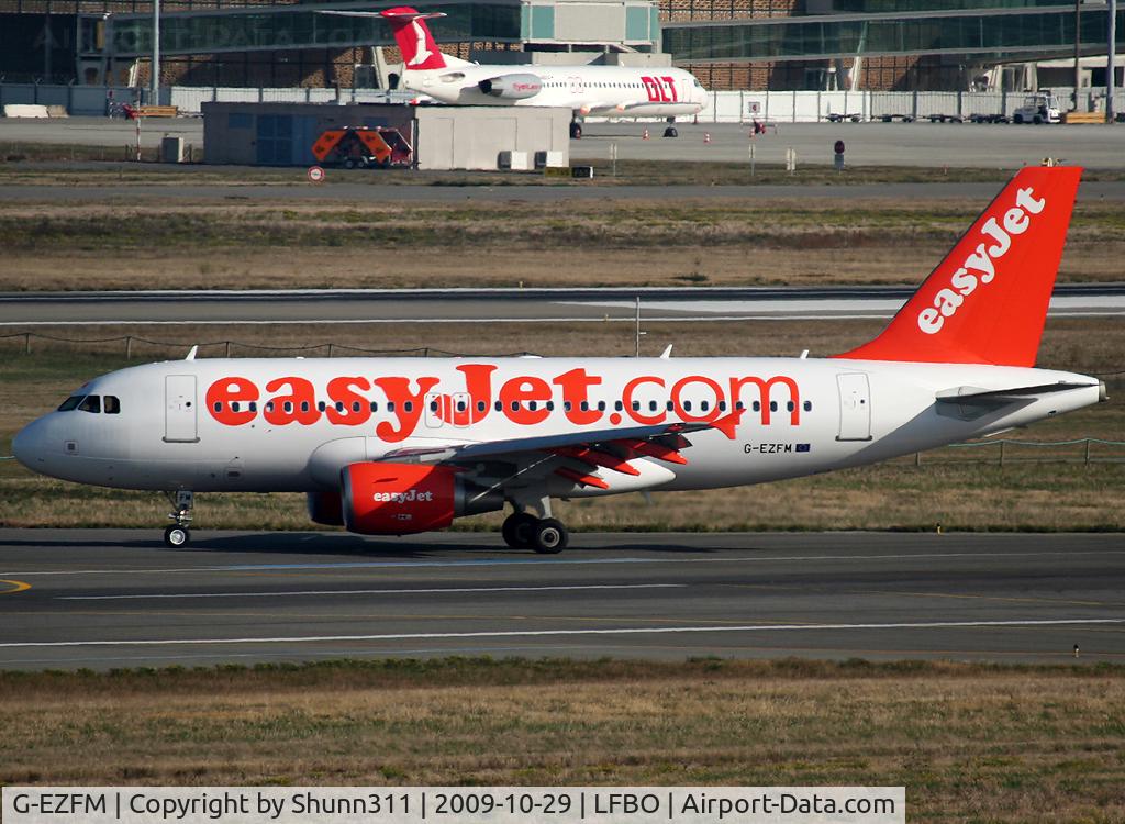 G-EZFM, 2009 Airbus A319-111 C/N 4069, Arriving from flight...
