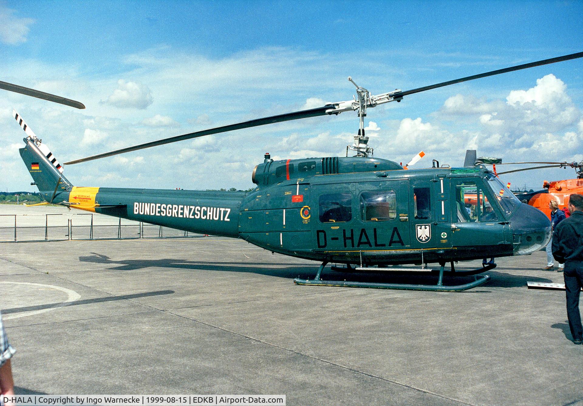 D-HALA, Bell (Dornier) UH-1D Iroquois (205) C/N 8051, Bell (licence built by Dornier) UH-1D of the Bundesgrenzschutz at the Bonn-Hangelar 90-year jubilee-airshow