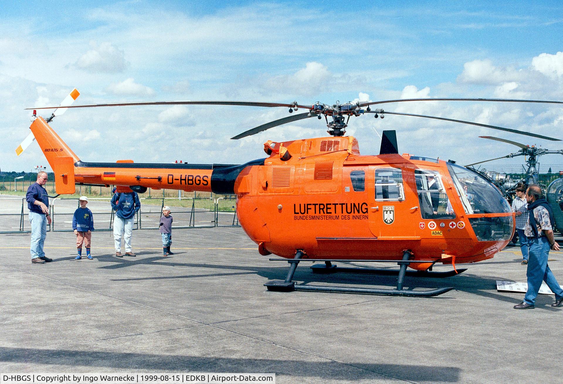 D-HBGS, 1971 MBB Bo-105CBS-5 C/N 7205, MBB Bo 105CBS-5 operated by Bundesgrenzschutz for the Ministry of the Interior in EMS at the Bonn-Hangelar 90-year jubilee-airshow