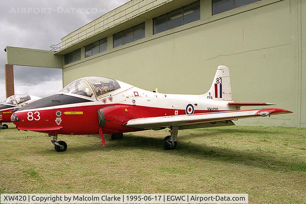 XW420, 1971 BAC 84 Jet Provost T.5A C/N EEP/JP/1042, BAC 84 Jet Provost T5A from RAF No 1 SoTT, Cosford and seen at Cosford 95.