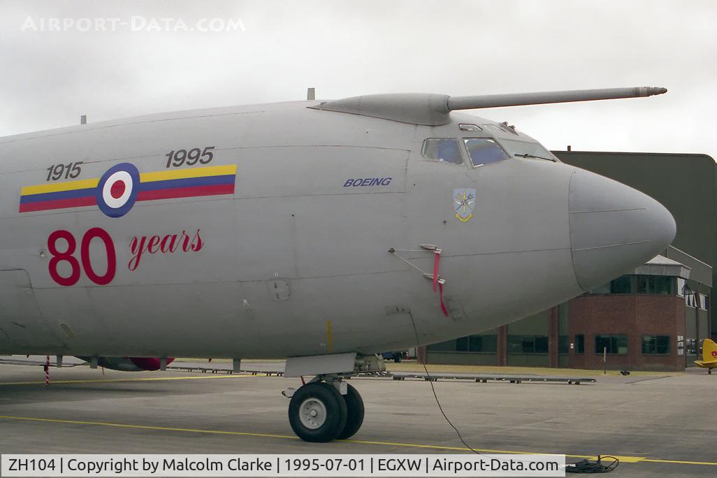 ZH104, 1990 Boeing E-3D Sentry AEW.1 C/N 24112, Boeing E-3 Sentry AWACS from RAF No 8 Sqn, Waddington and carrying 80th anniversary markings of the squadrons formation. Seen at RAF Waddington's Air Show in 1995.
