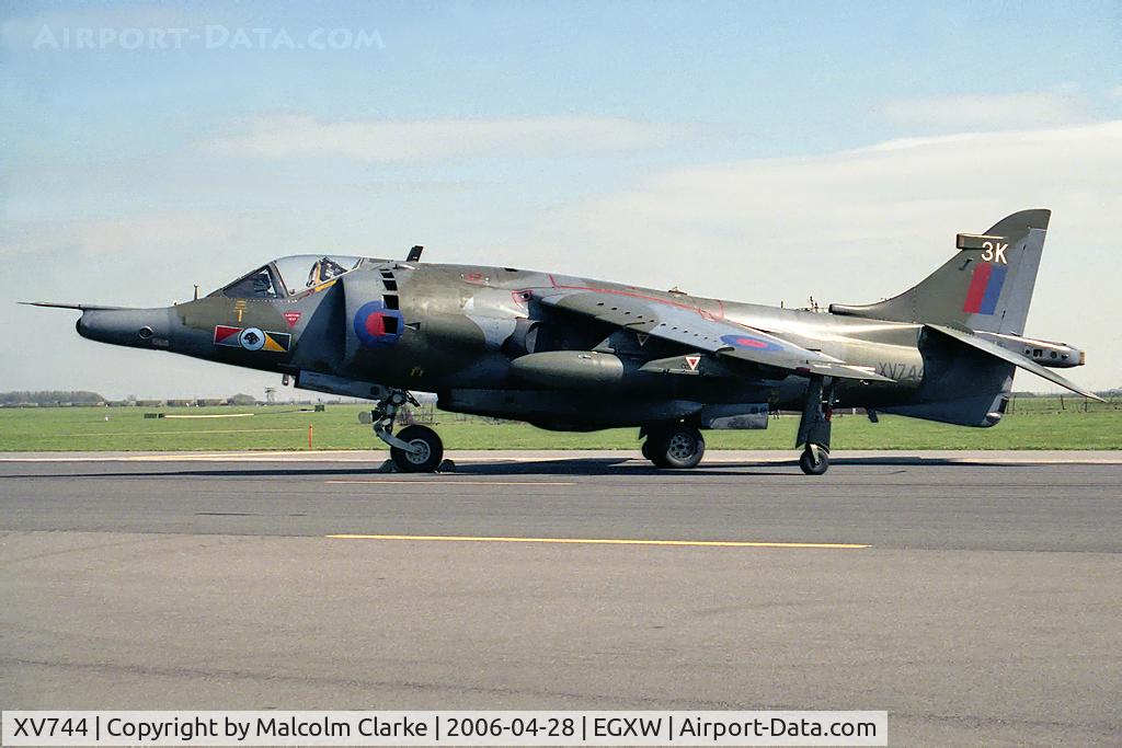 XV744, 1969 Hawker Siddeley Harrier GR.3 C/N 712007, Hawker Siddeley Harrier GR.1 seen here at RAF Waddington's Photocall in 1990.