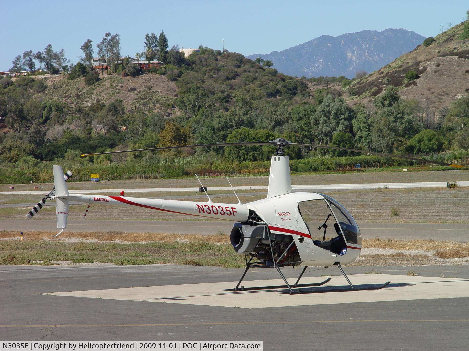 N3035F, 2007 Robinson R22 Beta C/N 4169, Parked on western most helipad