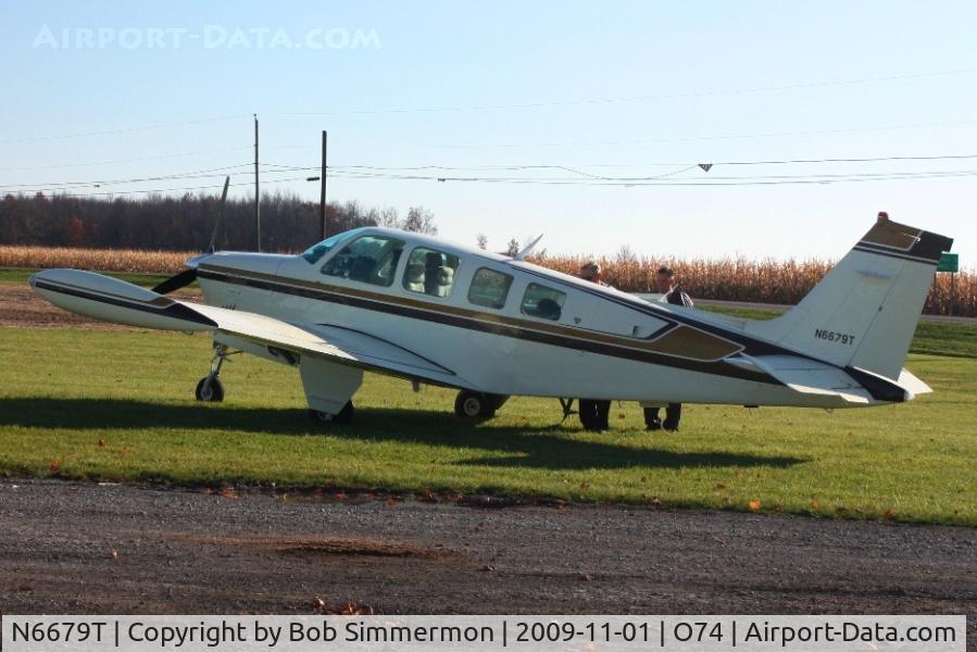 N6679T, 1980 Beech A36 Bonanza 36 C/N E-1599, On the grass ramp at Mount Victory, Ohio