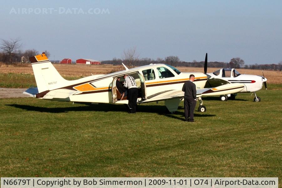 N6679T, 1980 Beech A36 Bonanza 36 C/N E-1599, On the grass ramp at Mount Victory, Ohio