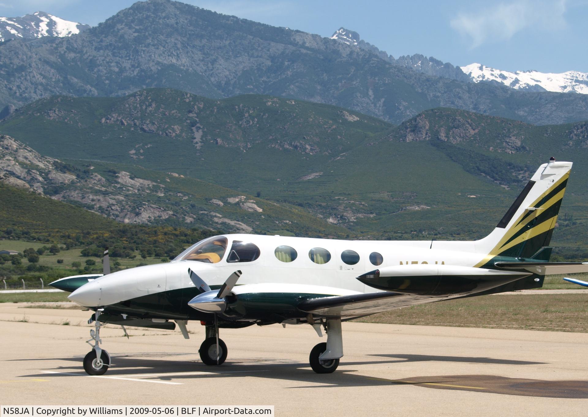 N58JA, 1975 Cessna 340 C/N 3400521, Rebuilt N58JA at Calvi 03 May 2009