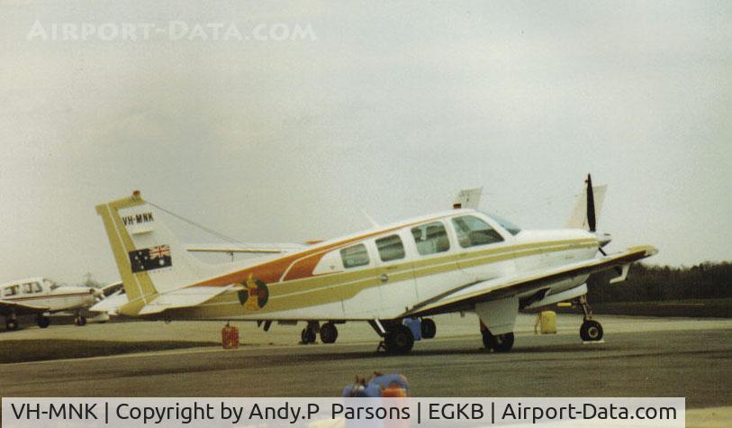 VH-MNK, 1979 Beech A36 Bonanza 36 C/N E-1526, Scanned print taken many years ago