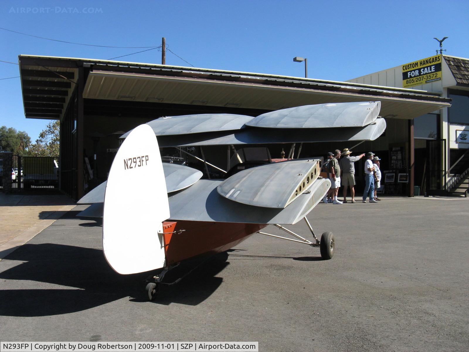N293FP, Mignet HM.293 Replica Pou-du-Ciel C/N FP100, 1983 Frank Perry/ Henri Mignet HM293 Pou du Ciel ('Sky Louse' or 'Flying Flea') Ultralight Experimental class, tandem folding wings. French design from 1930s, Hercules engine 40 Hp