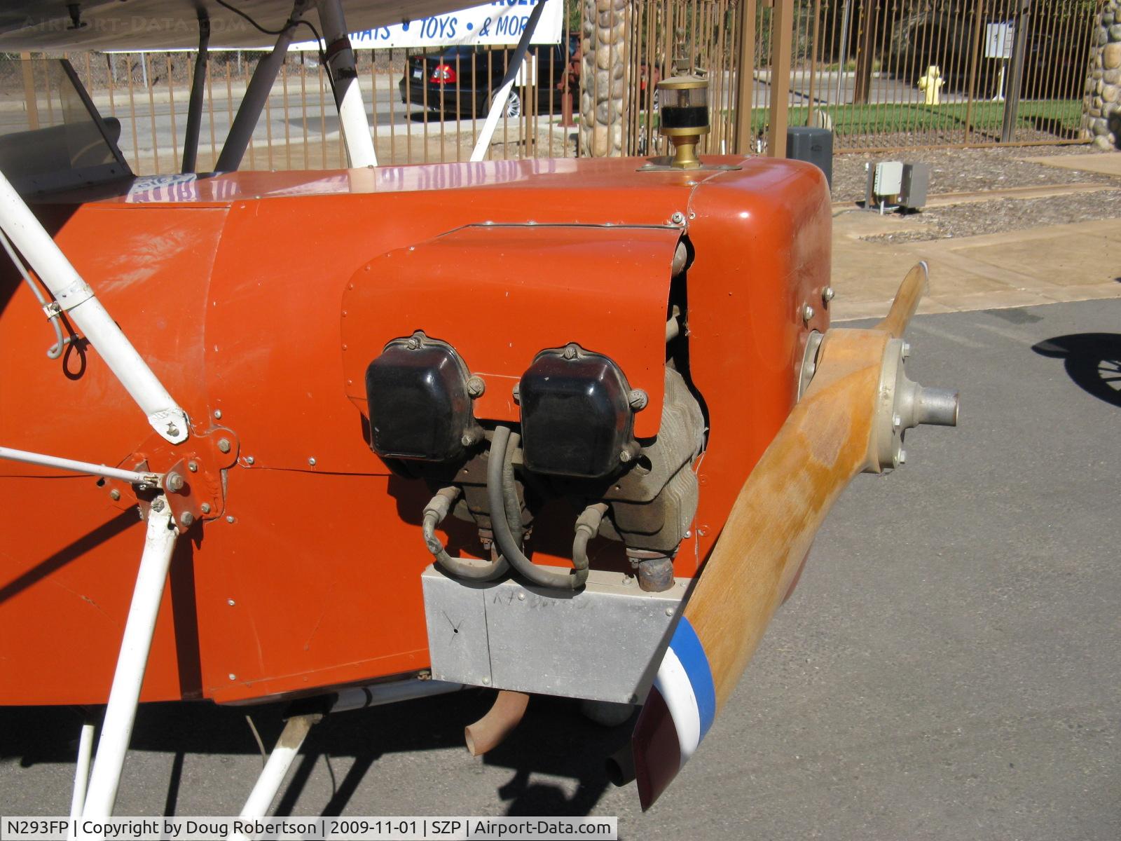 N293FP, Mignet HM.293 Replica Pou-du-Ciel C/N FP100, 1983 Frank Perry/ Henri Mignet HM293 Pou du Ciel ('Sky Louse' or 'Flying Flea') Ultralight Experimental class, tandem folding wings. French design from 1930s, Hercules 40 Hp 4 cylinder opposed, air-cooled engine, wood prop