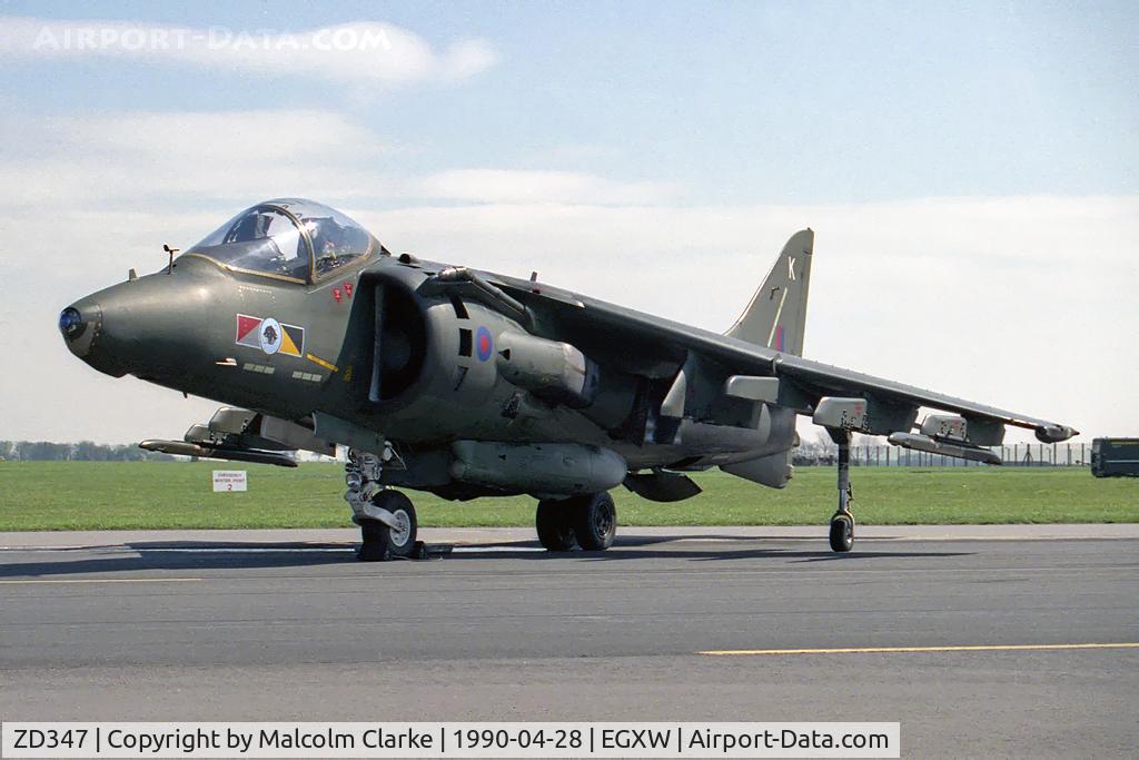 ZD347, 1988 British Aerospace Harrier GR.5 C/N P14, British Aerospace Harrier GR5 at RAF Waddington's Photocall in 1990.