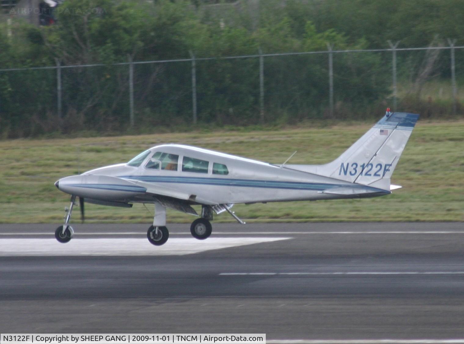 N3122F, 1961 Cessna 310F C/N 310-0131, visitor landing at tncm