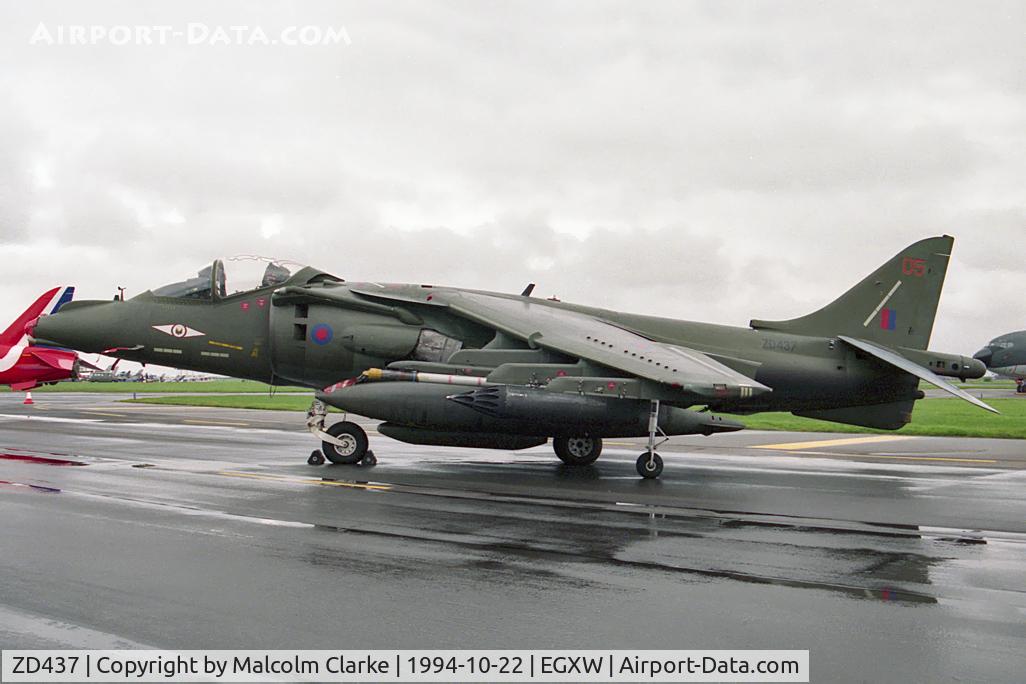 ZD437, British Aerospace Harrier GR.7 C/N P49, British Aerospace Harrier GR7 from No 1 Sqn based at RAF Wittering at RAF Waddington's Photocall 94.