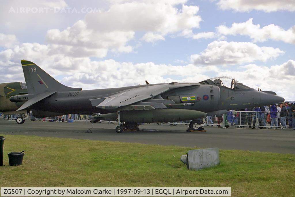 ZG507, British Aerospace Harrier GR.7 C/N P78, British Aerospace Harrier GR7 from RAF 3 Sqn/4 Sqn Laarbruch at RAF Leuchars Battle of Britain Air Show in 1997..