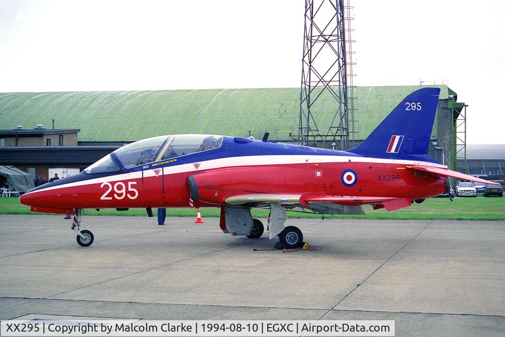XX295, 1979 Hawker Siddeley Hawk T.1W C/N 124/312120, British Aerospace Hawk T1W from RAF No 4FTS/208(R) Sqn, Valley at RAF Coningsby's Photocall 94