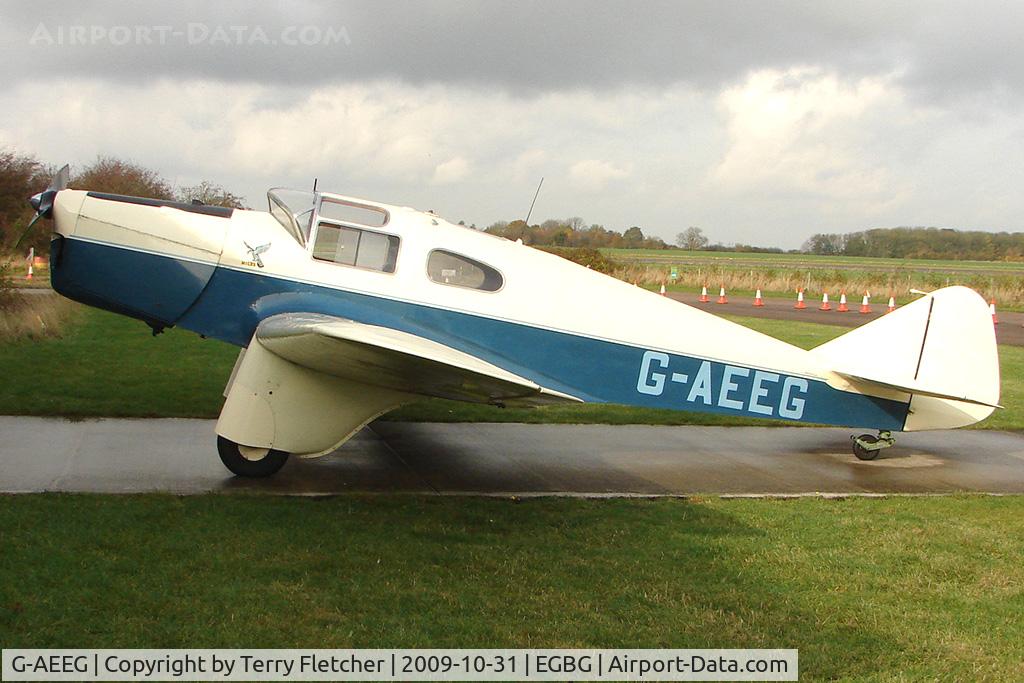 G-AEEG, 1936 Miles M-3A Falcon Major C/N 216, Vintage 1936 Miles M3A Falcon at Leicester on the All Hallows Day Fly-in