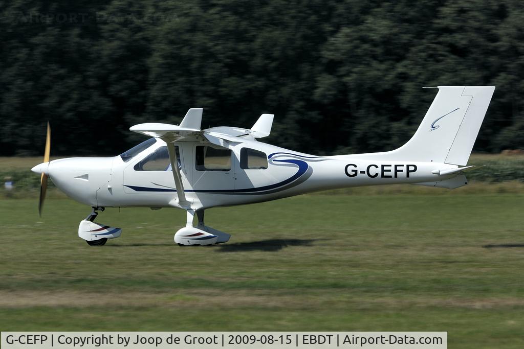 G-CEFP, 2006 Jabiru J430 C/N PFA 336-14452, landing at Diest for the Old-timer fly-in.