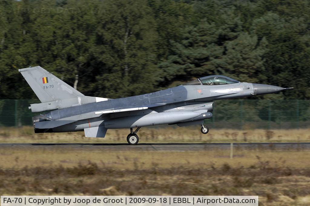 FA-70, SABCA F-16AM Fighting Falcon C/N 6H-70, landing at Brogel
