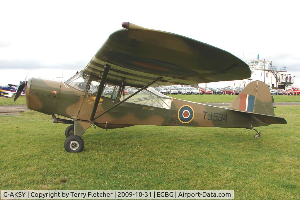 G-AKSY, 1944 Taylorcraft J Auster 5 C/N 1567, 1944 Auster Aircraft Ltd AUSTER 5, at Leicester on the All Hallows Day Fly-in