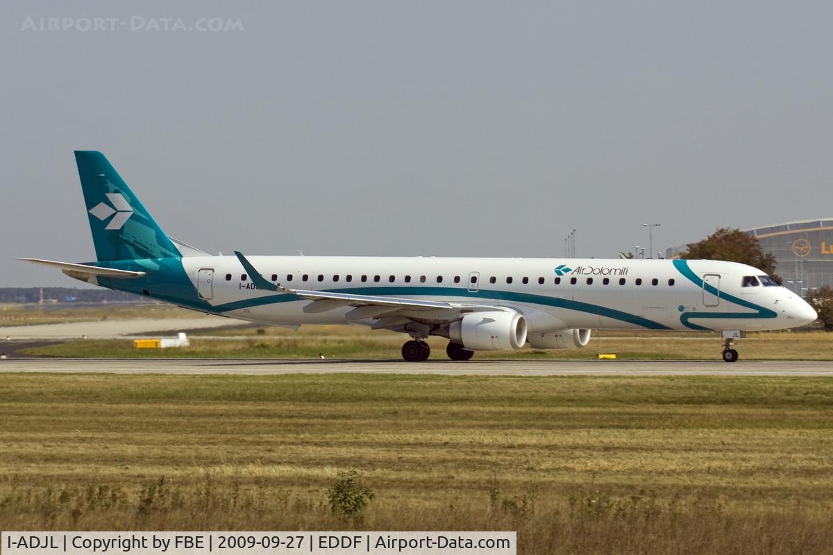 I-ADJL, 2009 Embraer 195LR (ERJ-190-200LR) C/N 19000256, Air Dolomiti ERJ-195LR departing EDDF via RW18W
