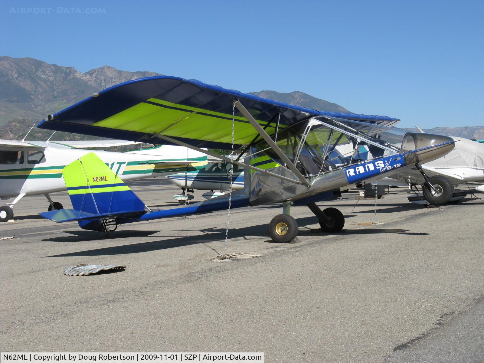 N62ML, Rans S-12 Airaile C/N 03960701, 2008 Lockhart RANS S-12 AIRAILE, Rotax pusher