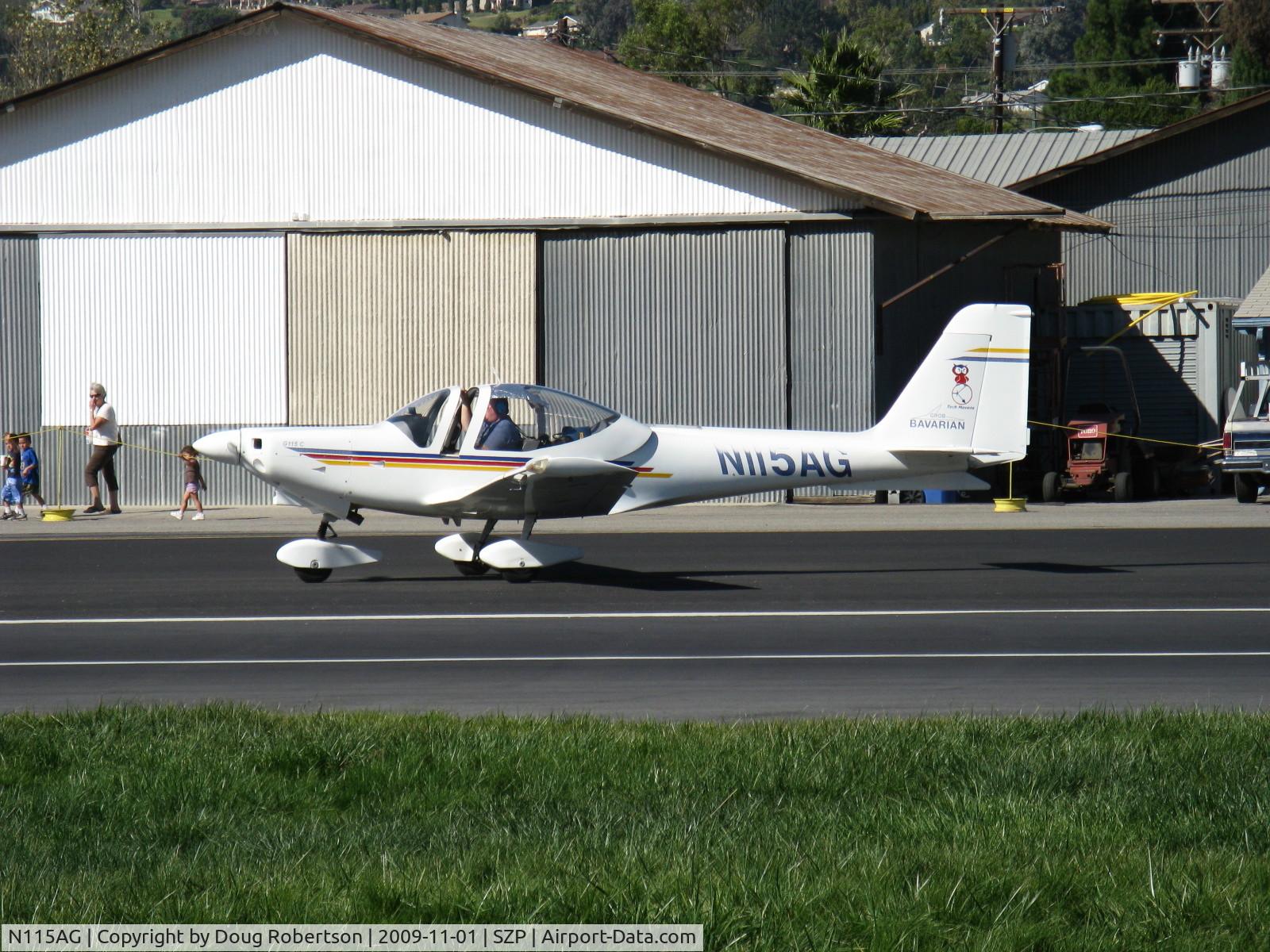 N115AG, 1995 Grob G-115C C/N 82060/C1, 1995 Burkhardt Grob Luft- und Raumfahrt Gmbh GROB G 115C BAVARIAN, Lycoming O-320 160 Hp, German 2 seat basic & aerobatic trainer, carbon fiber-reinforced plastic construction, 115C model designed for USA flying club, taxi