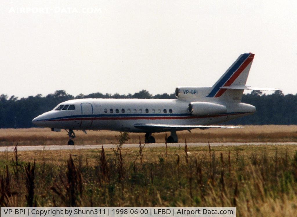 VP-BPI, 1995 Dassault Falcon 900 C/N 149, Parked at the General Aviation area...