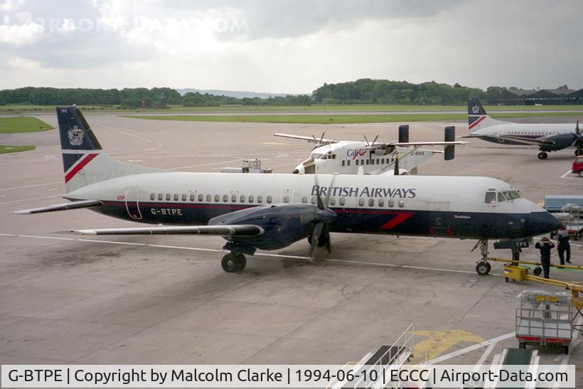 G-BTPE, 1989 British Aerospace ATP C/N 2012, British Aerospace BAE.ATP at Manchester.