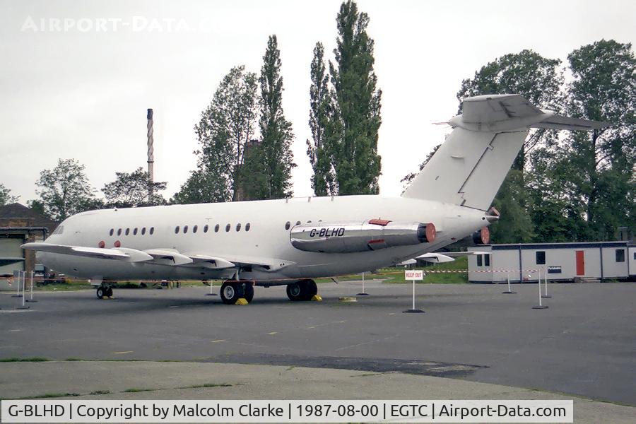 G-BLHD, 1984 BAC 111-492GM One-Eleven C/N 260, British Aerospace One Eleven 492GM at Cranfield Airport in 1987.
