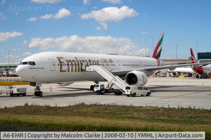 A6-EMR, 2002 Boeing 777-31H C/N 29396, Boeing 777-31H at Melbourne International in 2008.