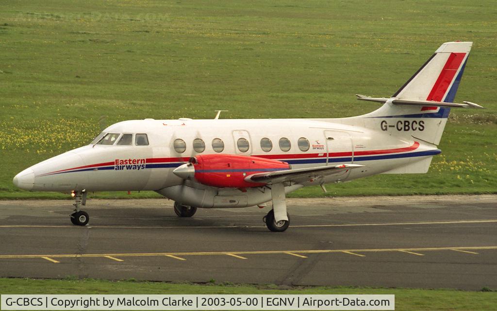 G-CBCS, 1989 British Aerospace BAe-3201 Jetstream 32 C/N 842, British Aerospace Jetstream 3202 taxying out for take-off at Durham Tees Valley, UK.