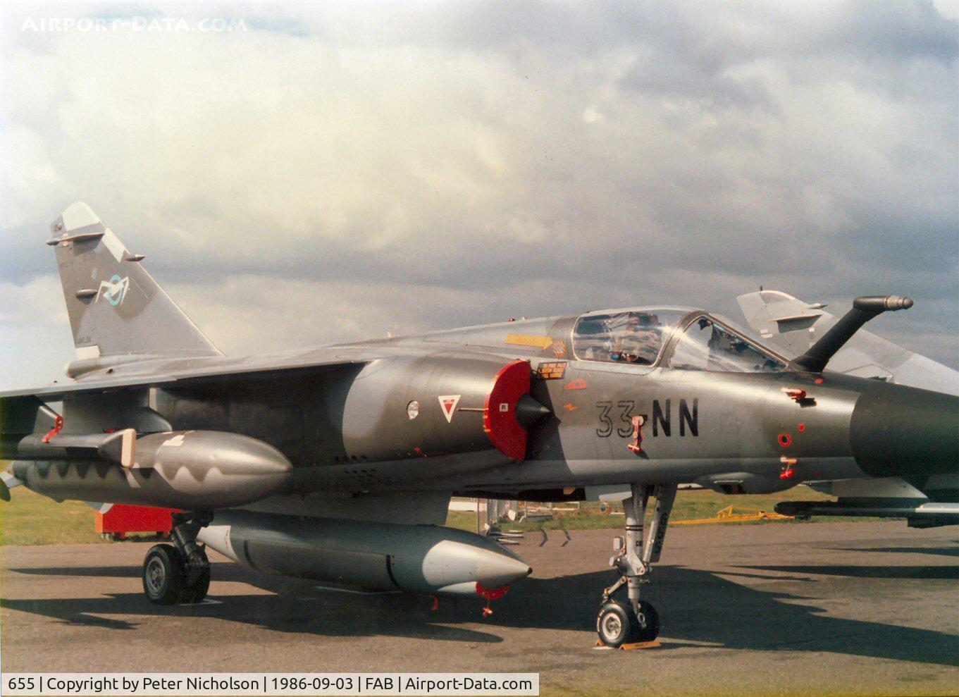 655, Dassault Mirage F.1CR C/N 655, Mirage F.1CR of ER 033 on display at the 1986 Farnborough Airshow.