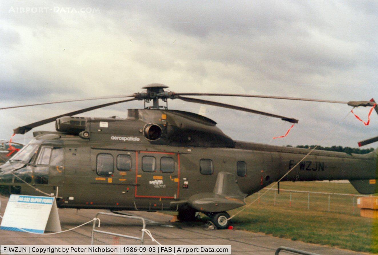 F-WZJN, Aerospatiale AS-332M1 Super Puma C/N 2004, Aerospatiale demonstrated this Super Puma at the 1986 Farnborough Airshow.
